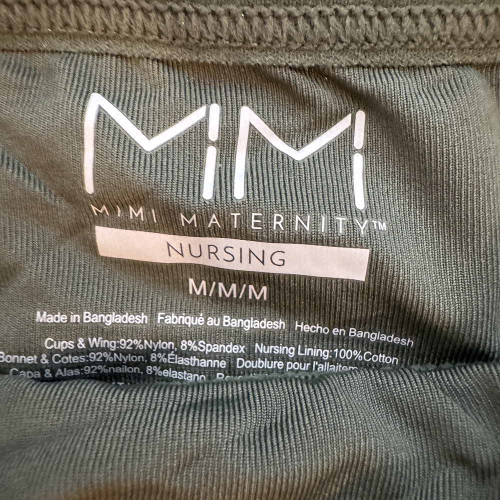 MiMi Maternity Olive Green Nursing Bra Medium NWT - Picture 3 of 3